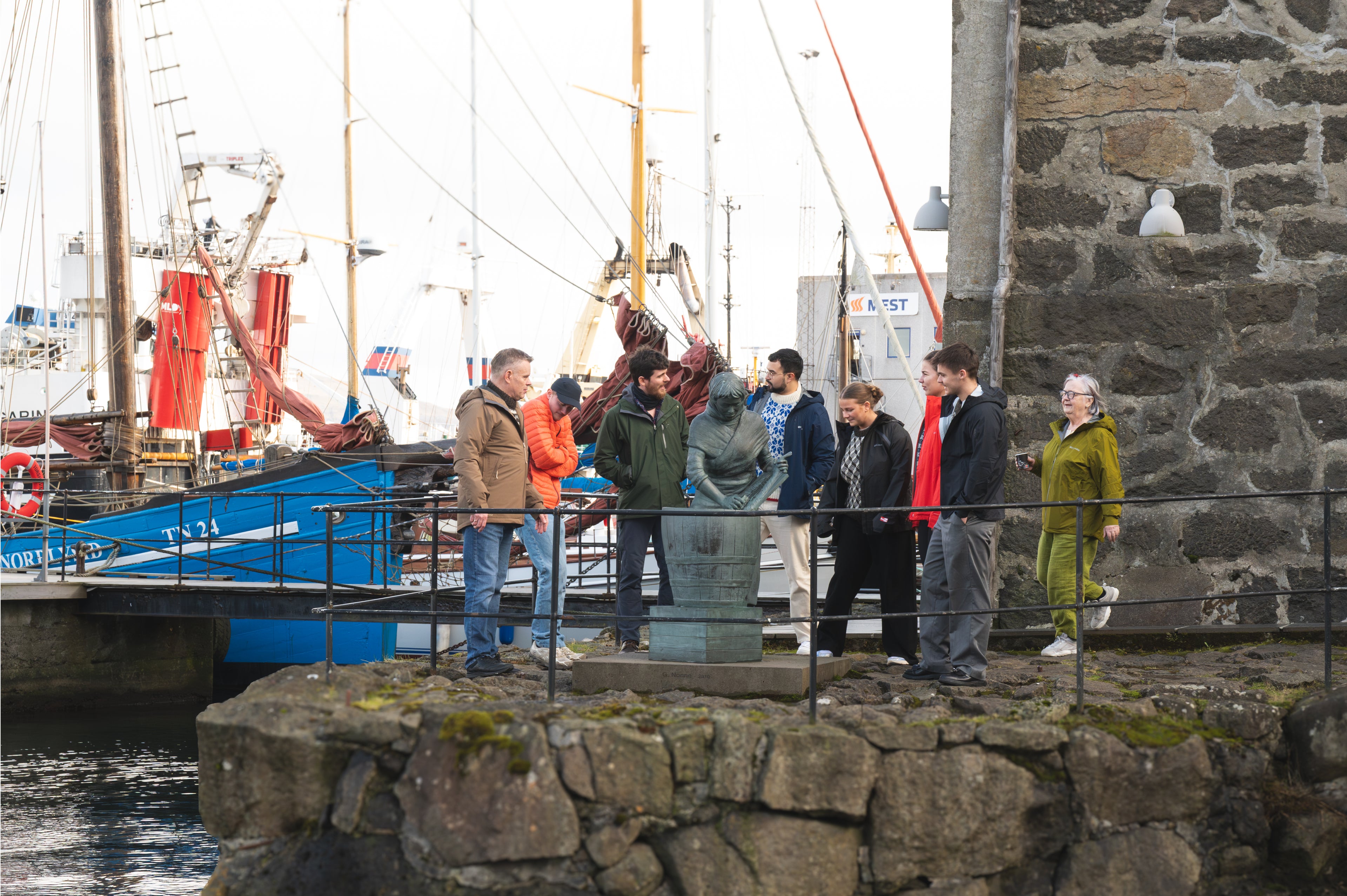 Guided walking tour at Tórshavn harbor in the Faroe Islands